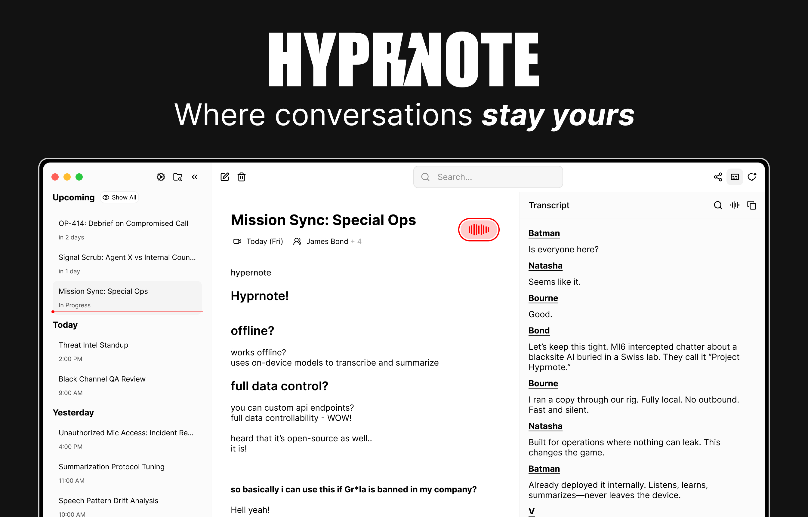 Hyprnote:开源 AI 会议记录工具