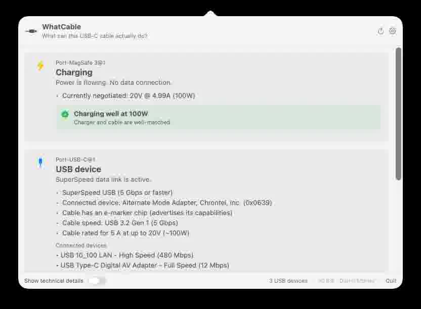 WhatCable:一眼看穿你的 USB-C 线缆到底能干什么